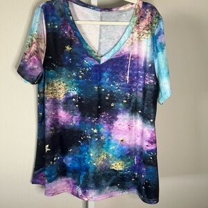 NWOT Blue and Purple Graphic Short Sleeve Tee